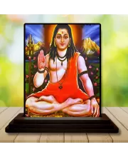 Car Dashboard Lord Shiva Wooden Photo Stand  3x4 Inches, Compact & Stylish Spiritual Display For Car, Home & Office (Pack Of 1) (F48760)