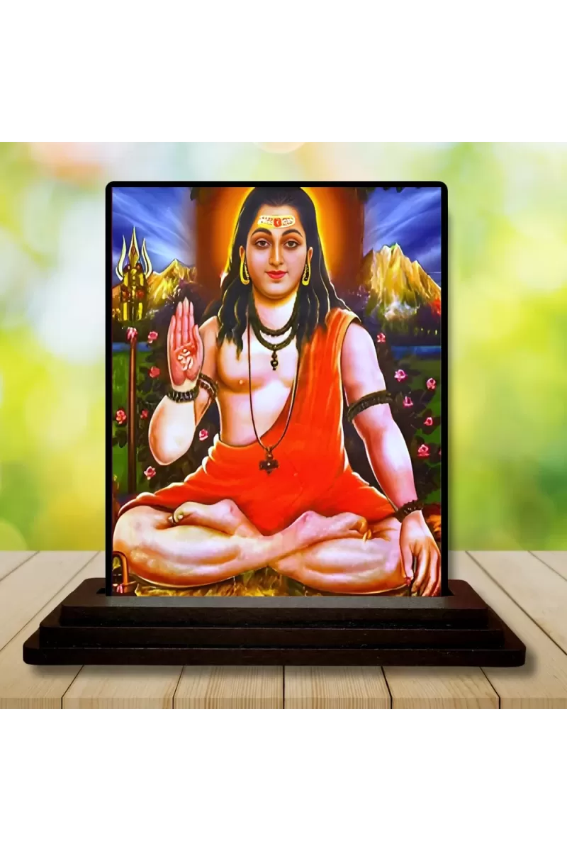 Car Dashboard Lord Shiva Wooden Photo Stand  3x4 Inches, Compact & Stylish Spiritual Display For Car, Home & Office (Pack Of 1) (F48760)