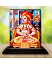 Car Dashboard Shirdi Sai Baba Wooden Photo Stand  3x4 Inches, Compact & Stylish Spiritual Display For Car, Home & Office (Pack Of 1) (F48761)