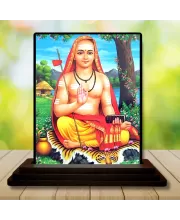 Car Dashboard Adi Shankaracharya Wooden Photo Stand  3x4 Inches, Compact & Stylish Spiritual Display For Car, Home & Office (Pack Of 1) (F48762)