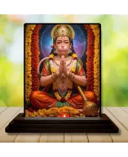 Car Dashboard Hanuman Wooden Photo Stand  3x4 Inches, Compact & Stylish Spiritual Display For Car, Home & Office (Pack Of 1) (F48764)