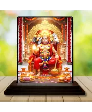 Car Dashboard Hanuman Wooden Photo Stand  3x4 Inches, Compact & Stylish Spiritual Display For Car, Home & Office (Pack Of 1) (F48766)