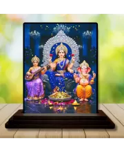Car Dashboard Lord Ganesha Wooden Photo Stand  3x4 Inches, Compact & Stylish Spiritual Display For Car, Home & Office (Pack Of 1) (F48770)