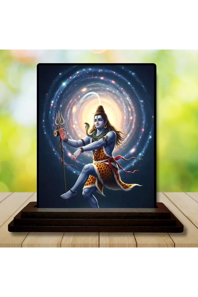 Car Dashboard Shiva Wooden Photo Stand  3x4 Inches, Compact & Stylish Spiritual Display For Car, Home & Office (Pack Of 1) (F48772)
