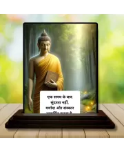 Car Dashboard Gautama Buddha Wooden Photo Stand  3x4 Inches, Compact & Stylish Spiritual Display For Car, Home & Office (Pack Of 1) (F48775)