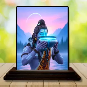 Car Dashboard Lord Shiva Wooden Photo Stand 3x4 Inches, Compact & Stylish Spiritual Display For Car, Home & Office (Pack Of 1) (F48778) Car Dashboard Lord Shiva Wooden Photo Stand 3x4 Inches, Compact & Stylish Spiritual Display For Car, Home & Office (Pack Of 1) (F48778)