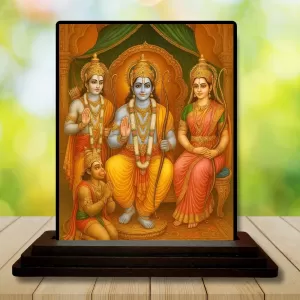 Car Dashboard Lord Ram Darbar Wooden Photo Stand 3x4 Inches, Compact & Stylish Spiritual Display For Car, Home & Office (Pack Of 1) (F48779) Car Dashboard Lord Ram Darbar Wooden Photo Stand 3x4 Inches, Compact & Stylish Spiritual Display For Car, Home & Office (Pack Of 1) (F48779)