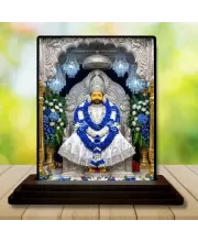 Car Dashboard Sai Baba Wooden Photo Stand  3x4 Inches, Compact & Stylish Spiritual Display For Car, Home & Office (Pack Of 1) (F48780)
