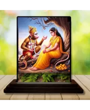 Car Dashboard Hanuman Wooden Photo Stand  3x4 Inches, Compact & Stylish Spiritual Display For Car, Home & Office (Pack Of 1) (F48782)