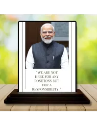 Car Dashboard Narendra Modi Wooden Photo Stand  3x4 Inches, Compact & Stylish Spiritual Display For Car, Home & Office (Pack Of 1) (F48792)