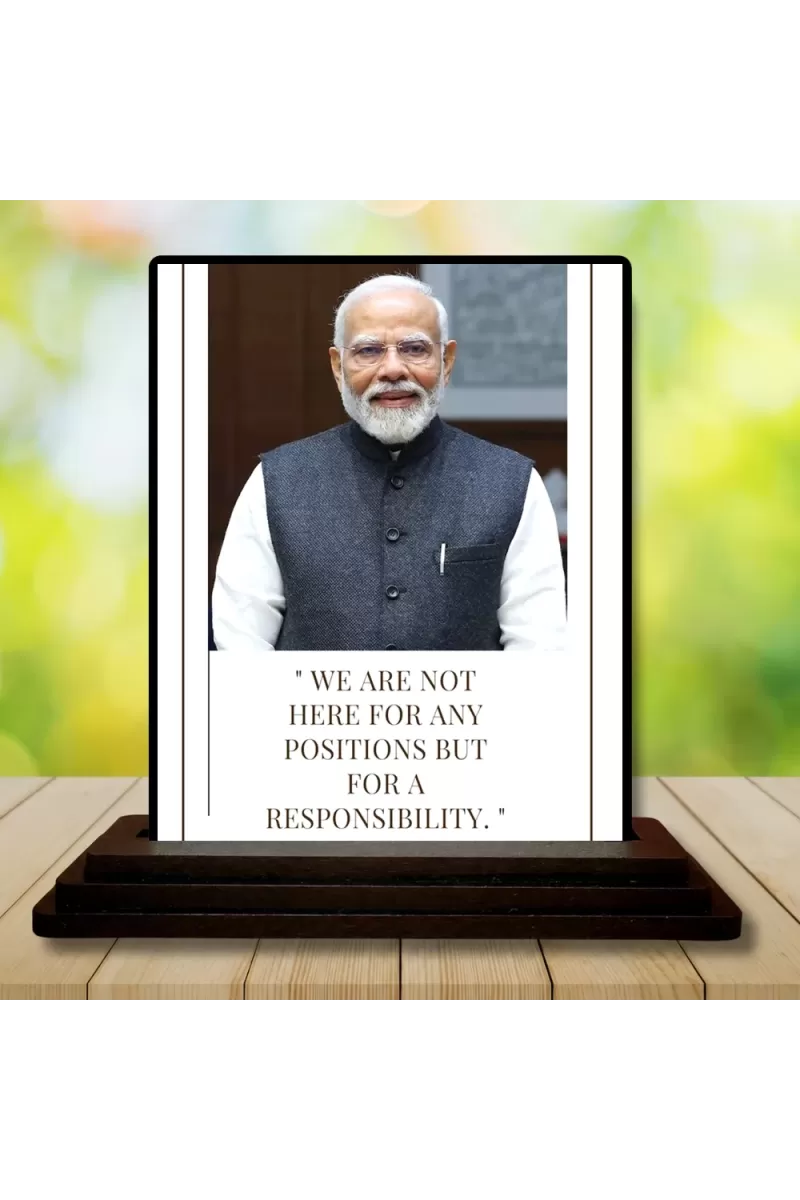 Car Dashboard Narendra Modi Wooden Photo Stand  3x4 Inches, Compact & Stylish Spiritual Display For Car, Home & Office (Pack Of 1) (F48792)