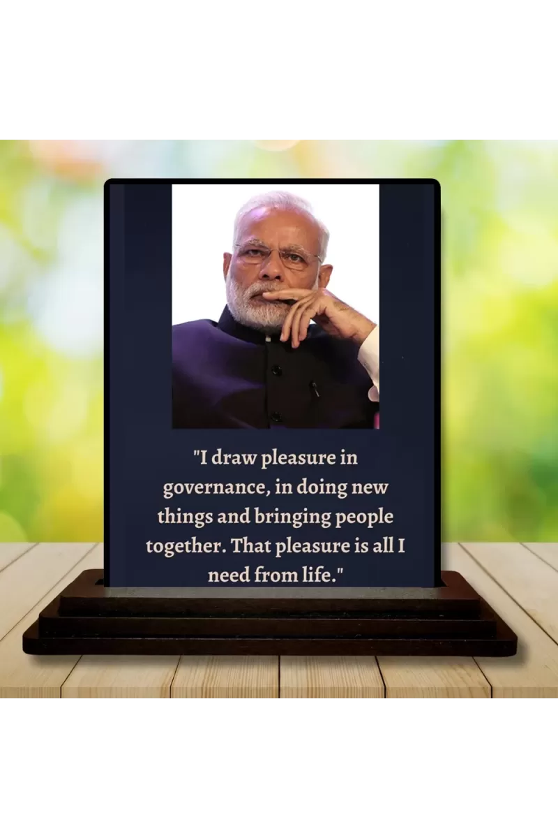 Car Dashboard Narendra Modi Wooden Photo Stand  3x4 Inches, Compact & Stylish Spiritual Display For Car, Home & Office (Pack Of 1) (F48793)