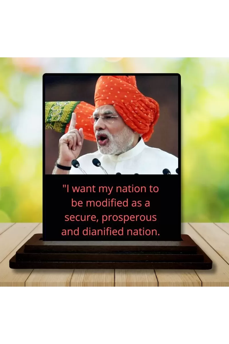 Car Dashboard Narendra Modi Wooden Photo Stand  3x4 Inches, Compact & Stylish Spiritual Display For Car, Home & Office (Pack Of 1) (F48798)