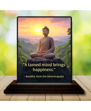 Car Dashboard Gautama Buddha Wooden Photo Stand  3x4 Inches, Compact & Stylish Spiritual Display For Car, Home & Office (Pack Of 1) (F48800)
