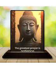 Car Dashboard Gautama Buddha Wooden Photo Stand  3x4 Inches, Compact & Stylish Spiritual Display For Car, Home & Office (Pack Of 1) (F48808)