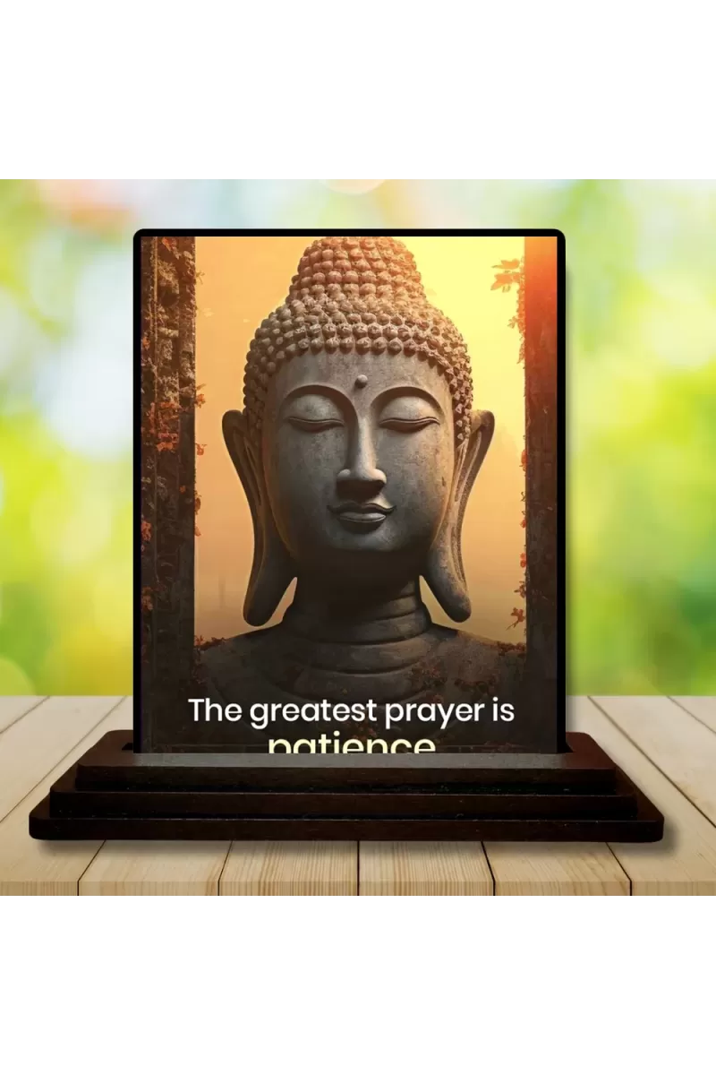Car Dashboard Gautama Buddha Wooden Photo Stand  3x4 Inches, Compact & Stylish Spiritual Display For Car, Home & Office (Pack Of 1) (F48808)