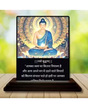Car Dashboard Gautama Buddha Wooden Photo Stand  3x4 Inches, Compact & Stylish Spiritual Display For Car, Home & Office (Pack Of 1) (F48810)