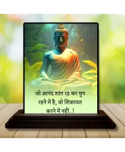 Car Dashboard Gautama Buddha Wooden Photo Stand  3x4 Inches, Compact & Stylish Spiritual Display For Car, Home & Office (Pack Of 1) (F48811)