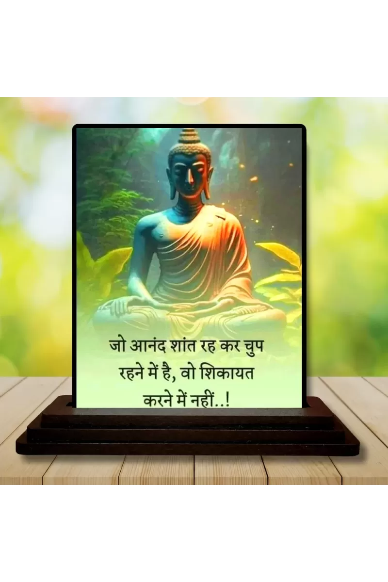 Car Dashboard Gautama Buddha Wooden Photo Stand  3x4 Inches, Compact & Stylish Spiritual Display For Car, Home & Office (Pack Of 1) (F48811)