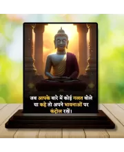 Car Dashboard Gautama Buddha Wooden Photo Stand  3x4 Inches, Compact & Stylish Spiritual Display For Car, Home & Office (Pack Of 1) (F48813)