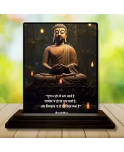 Car Dashboard Gautama Buddha Wooden Photo Stand  3x4 Inches, Compact & Stylish Spiritual Display For Car, Home & Office (Pack Of 1) (F48816)