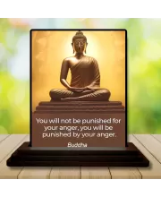 Car Dashboard Gautama Buddha Wooden Photo Stand  3x4 Inches, Compact & Stylish Spiritual Display For Car, Home & Office (Pack Of 1) (F48818)