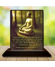 Car Dashboard Gautama Buddha Wooden Photo Stand  3x4 Inches, Compact & Stylish Spiritual Display For Car, Home & Office (Pack Of 1) (F48823)