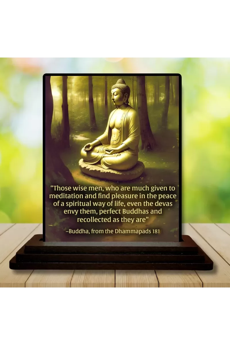 Car Dashboard Gautama Buddha Wooden Photo Stand  3x4 Inches, Compact & Stylish Spiritual Display For Car, Home & Office (Pack Of 1) (F48823)