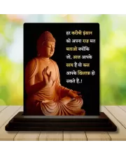 Car Dashboard Gautama Buddha Wooden Photo Stand  3x4 Inches, Compact & Stylish Spiritual Display For Car, Home & Office (Pack Of 1) (F48828)