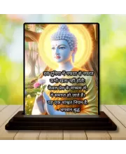 Car Dashboard Gautama Buddha Wooden Photo Stand  3x4 Inches, Compact & Stylish Spiritual Display For Car, Home & Office (Pack Of 1) (F48831)