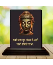 Car Dashboard Gautama Buddha Wooden Photo Stand  3x4 Inches, Compact & Stylish Spiritual Display For Car, Home & Office (Pack Of 1) (F48838)