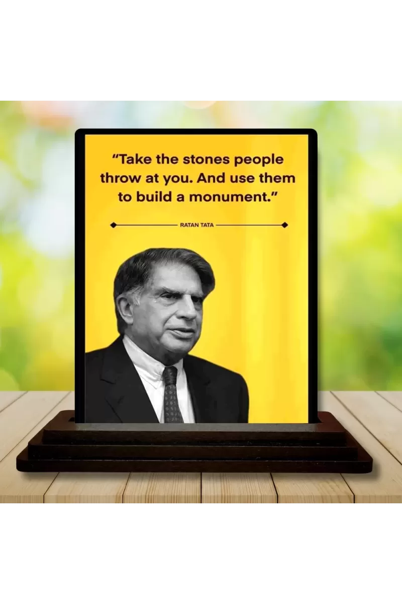 Car Dashboard Shree Ratan Tata Wooden Photo Stand  3x4 Inches, Compact & Stylish Spiritual Display For Car, Home & Office (Pack Of 1) (F48839)