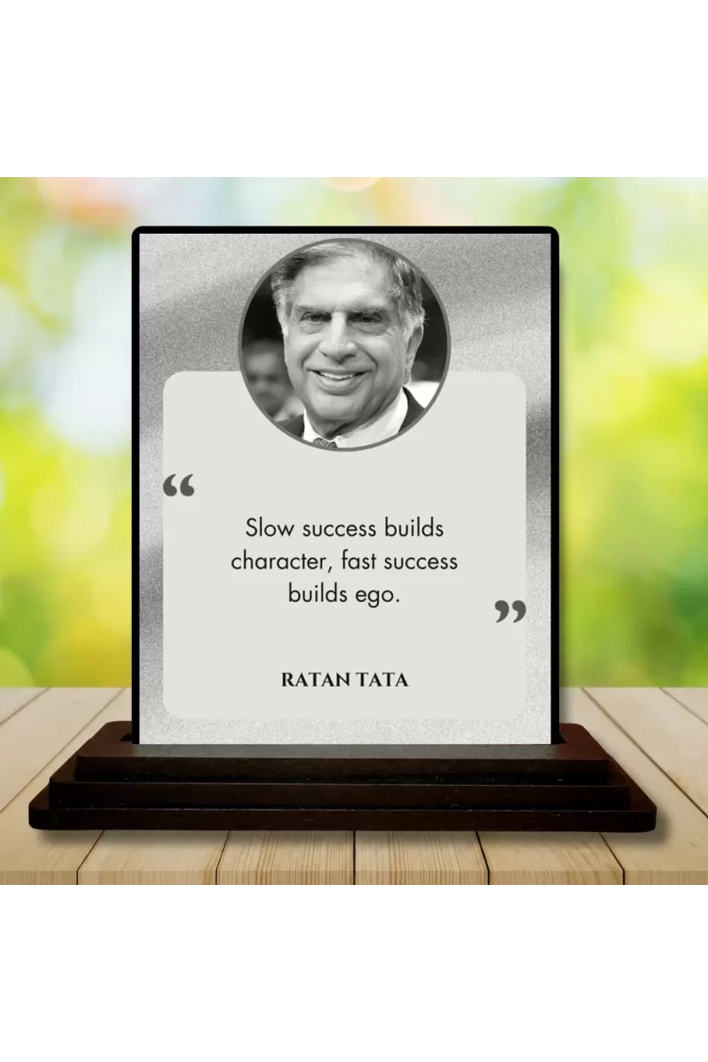 Car Dashboard Shree Ratan Tata Wooden Photo Stand  3x4 Inches, Compact & Stylish Spiritual Display For Car, Home & Office (Pack Of 1) (F48841)