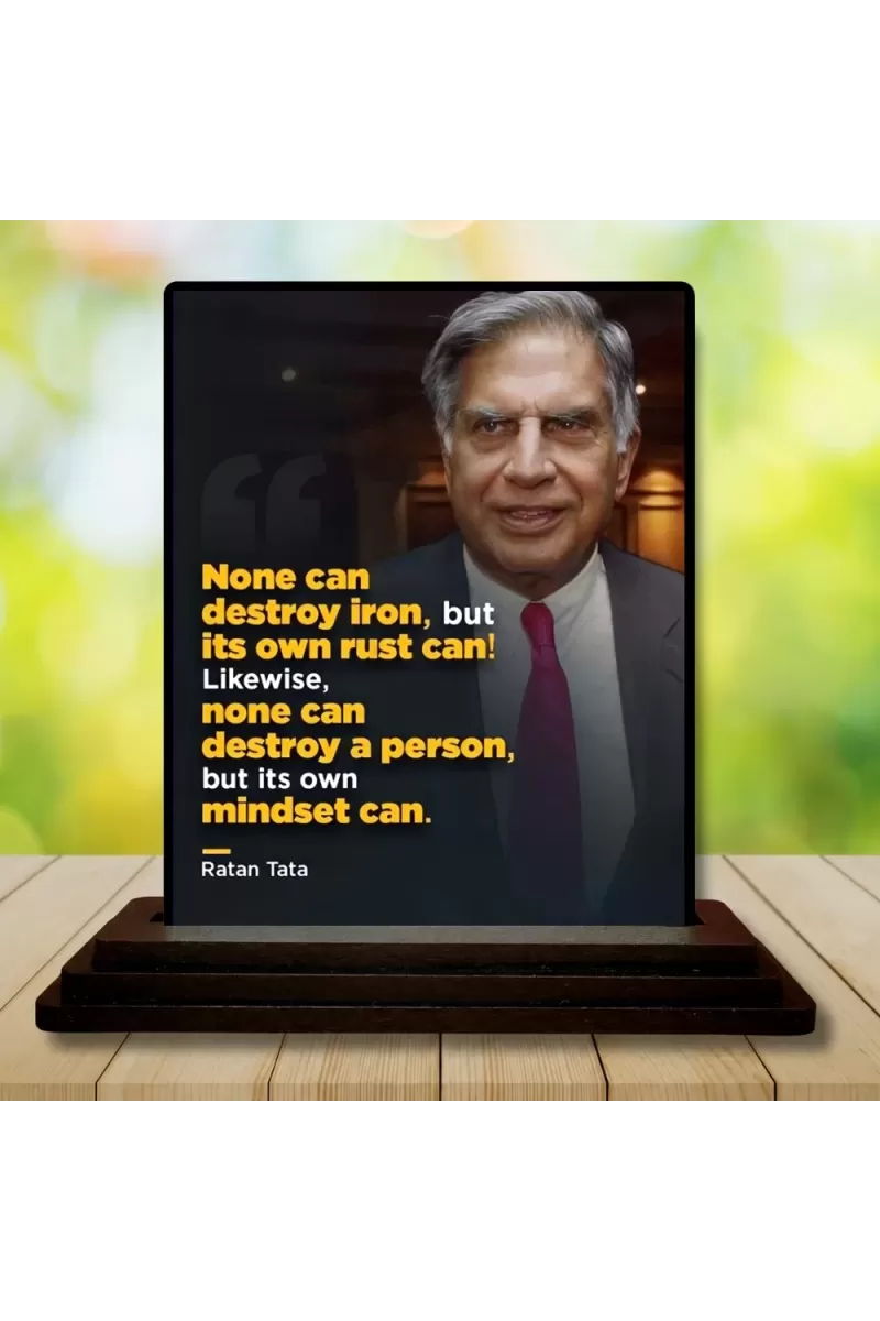 Car Dashboard Shree Ratan Tata Wooden Photo Stand  3x4 Inches, Compact & Stylish Spiritual Display For Car, Home & Office (Pack Of 1) (F48842)