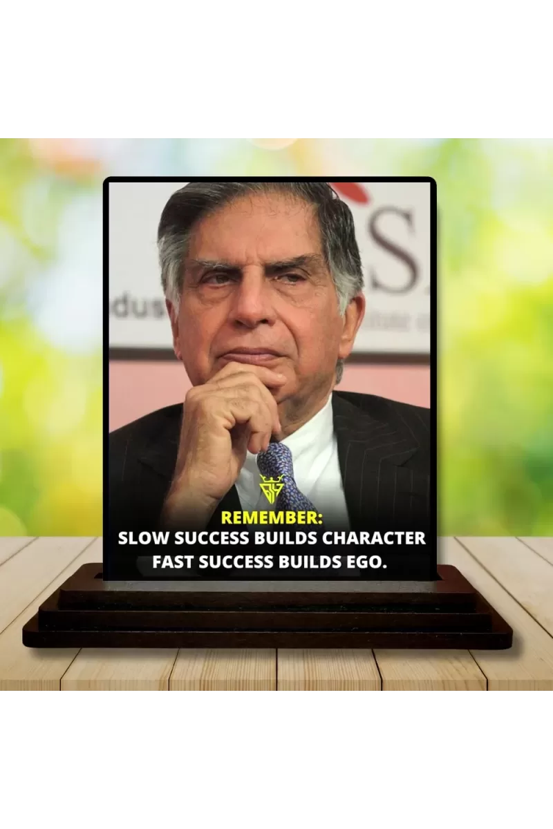Car Dashboard Shree Ratan Tata Wooden Photo Stand  3x4 Inches, Compact & Stylish Spiritual Display For Car, Home & Office (Pack Of 1) (F48843)