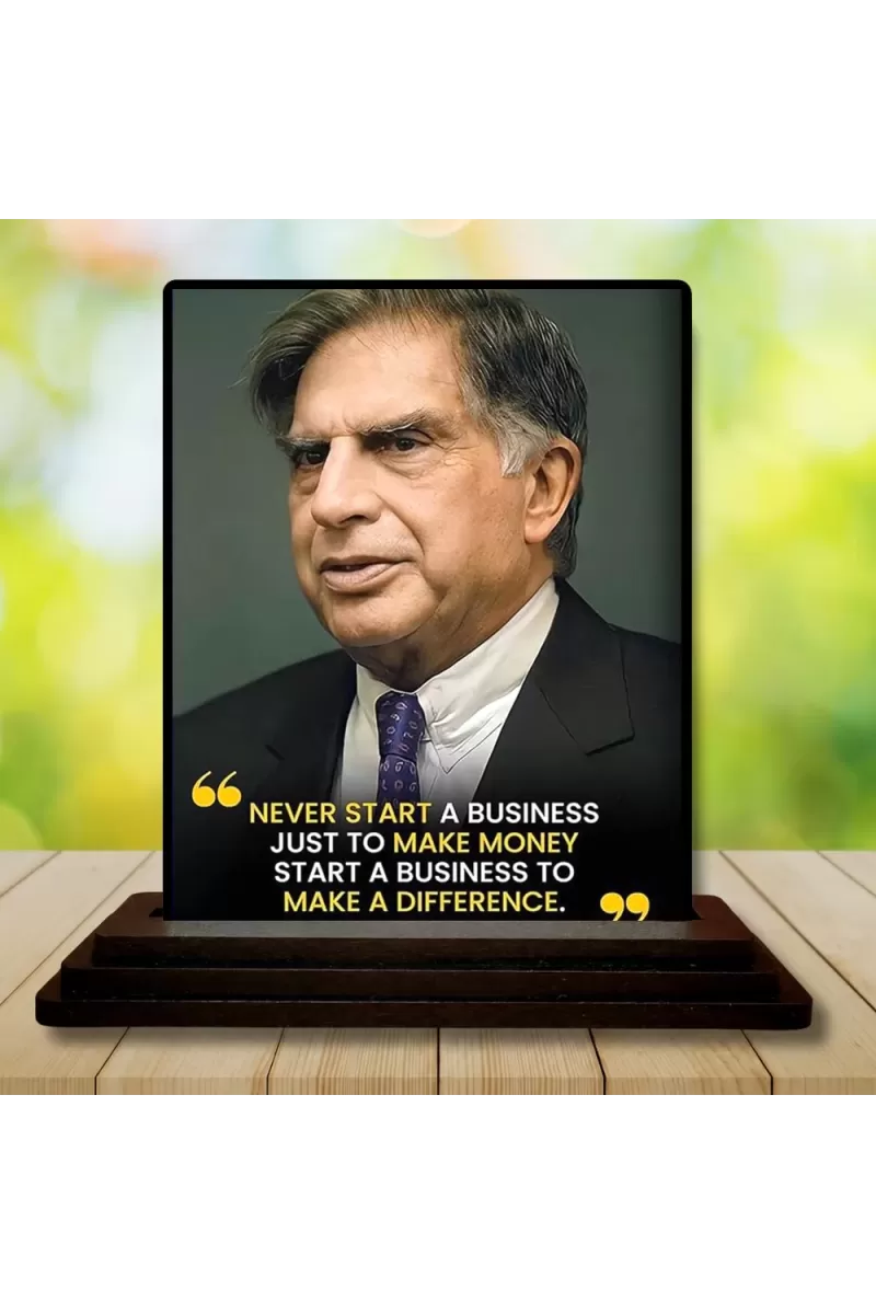 Car Dashboard Shree Ratan Tata Wooden Photo Stand  3x4 Inches, Compact & Stylish Spiritual Display For Car, Home & Office (Pack Of 1) (F48844)