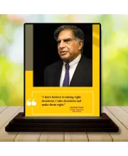 Car Dashboard Shree Ratan Tata Wooden Photo Stand  3x4 Inches, Compact & Stylish Spiritual Display For Car, Home & Office (Pack Of 1) (F48845)
