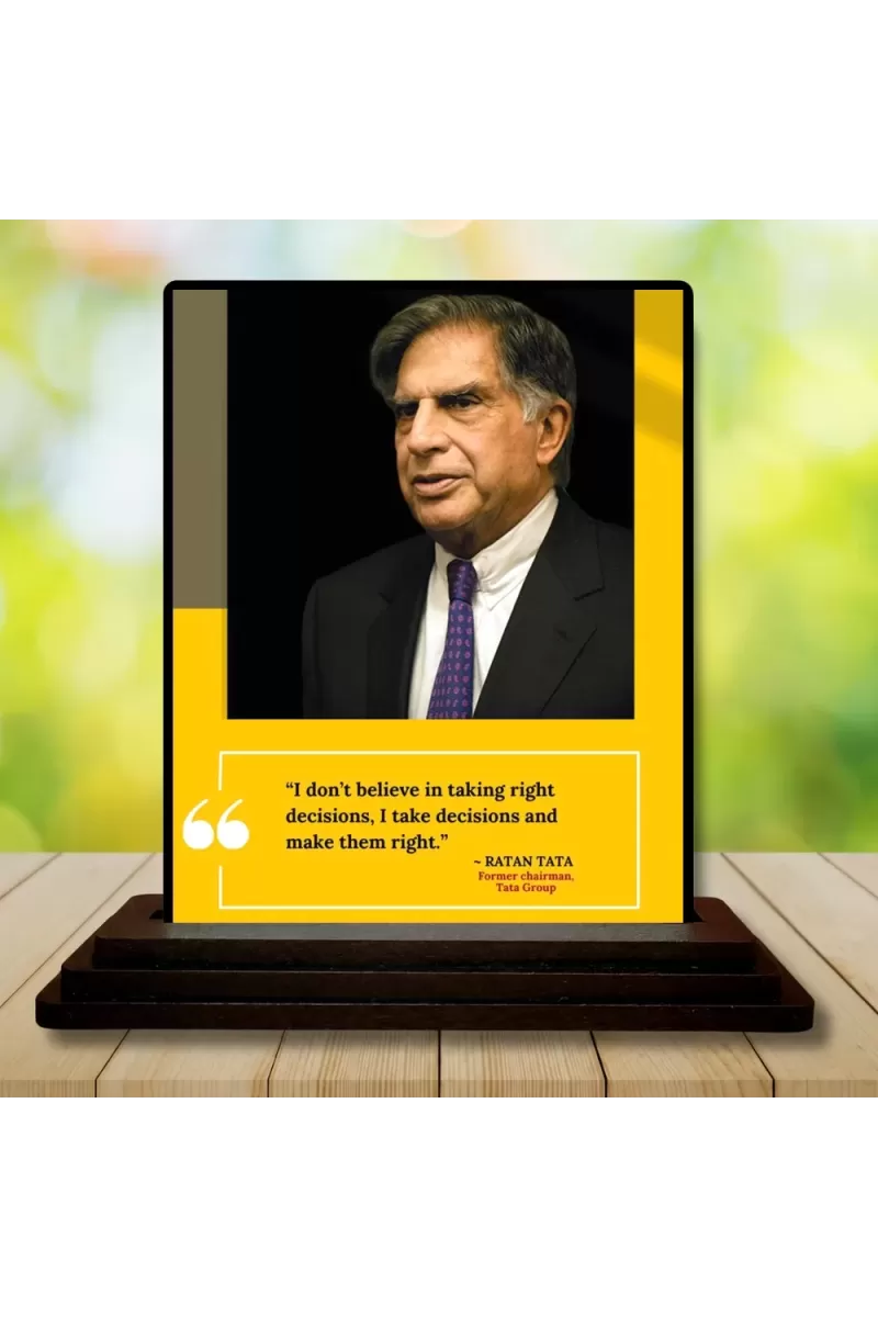 Car Dashboard Shree Ratan Tata Wooden Photo Stand  3x4 Inches, Compact & Stylish Spiritual Display For Car, Home & Office (Pack Of 1) (F48845)