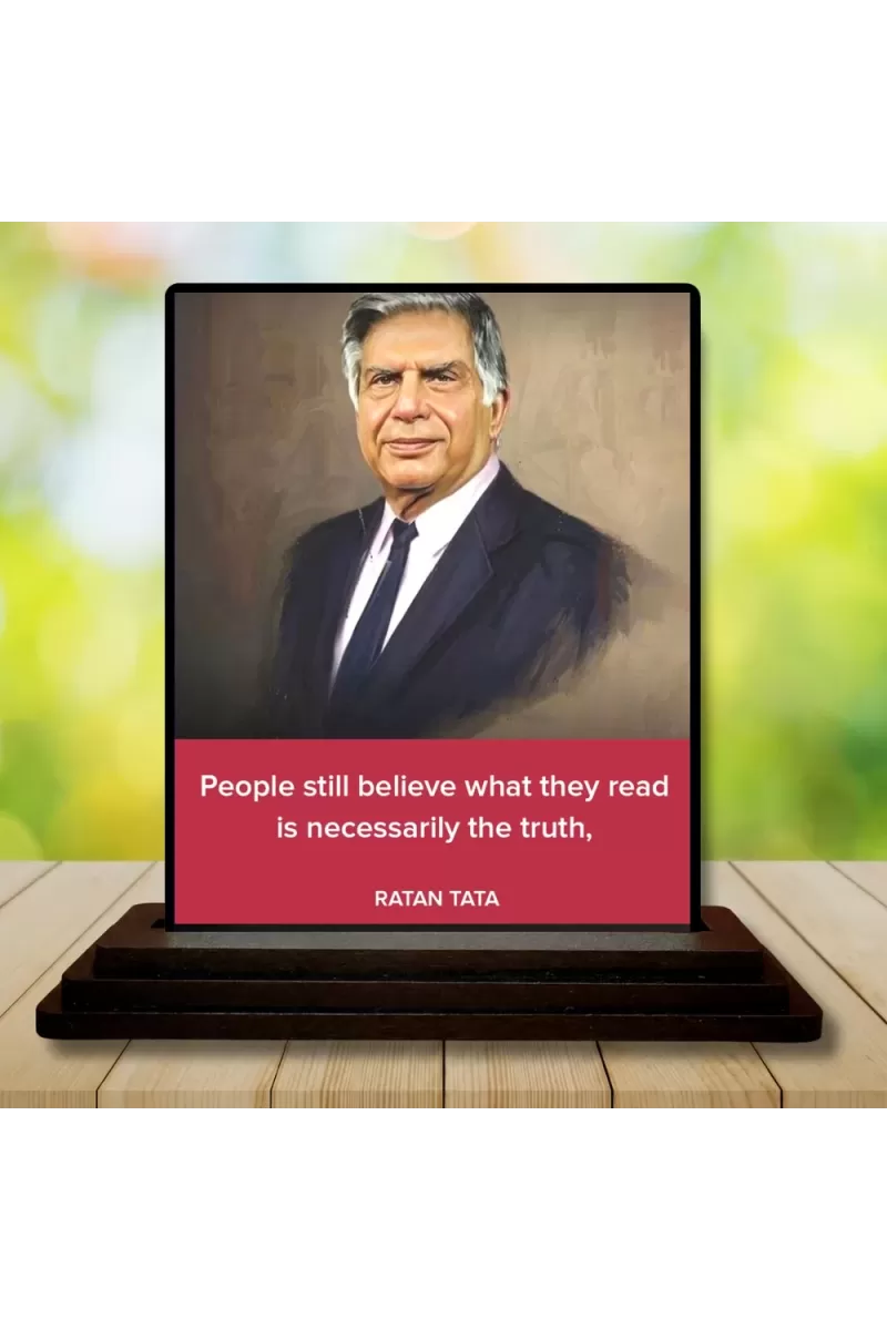 Car Dashboard Shree Ratan Tata Wooden Photo Stand  3x4 Inches, Compact & Stylish Spiritual Display For Car, Home & Office (Pack Of 1) (F48846)