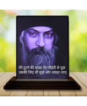 Car Dashboard Osho Rajneesh Wooden Photo Stand  3x4 Inches, Compact & Stylish Spiritual Display For Car, Home & Office (Pack Of 1) (F48861)