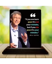 Car Dashboard Bill Gates Wooden Photo Stand  3x4 Inches, Compact & Stylish Spiritual Display For Car, Home & Office (Pack Of 1) (F48862)