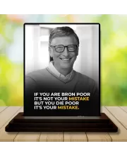 Car Dashboard Bill Gates Wooden Photo Stand  3x4 Inches, Compact & Stylish Spiritual Display For Car, Home & Office (Pack Of 1) (F48863)