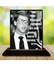 Car Dashboard Bill Gates Wooden Photo Stand  3x4 Inches, Compact & Stylish Spiritual Display For Car, Home & Office (Pack Of 1) (F48864)