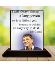 Car Dashboard Bill Gates Wooden Photo Stand  3x4 Inches, Compact & Stylish Spiritual Display For Car, Home & Office (Pack Of 1) (F48867)