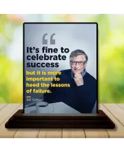 Car Dashboard Bill Gates Wooden Photo Stand  3x4 Inches, Compact & Stylish Spiritual Display For Car, Home & Office (Pack Of 1) (F48868)
