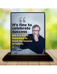 Car Dashboard Bill Gates Wooden Photo Stand  3x4 Inches, Compact & Stylish Spiritual Display For Car, Home & Office (Pack Of 1) (F48868)