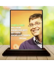 Car Dashboard Bill Gates Wooden Photo Stand  3x4 Inches, Compact & Stylish Spiritual Display For Car, Home & Office (Pack Of 1) (F48870)