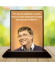 Car Dashboard Bill Gates Wooden Photo Stand  3x4 Inches, Compact & Stylish Spiritual Display For Car, Home & Office (Pack Of 1) (F48871)