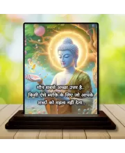 Car Dashboard Gautama Buddha Wooden Photo Stand  3x4 Inches, Compact & Stylish Spiritual Display For Car, Home & Office (Pack Of 1) (F48873)