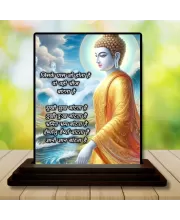 Car Dashboard Gautama Buddha Wooden Photo Stand  3x4 Inches, Compact & Stylish Spiritual Display For Car, Home & Office (Pack Of 1) (F48874)